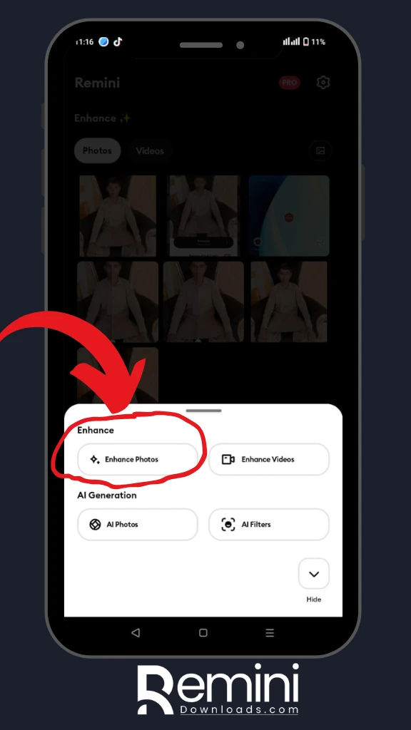Remini vs VN: Which App is Best for Editing? 6 User procedure of Remini - Step three