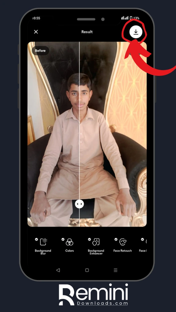 Remini vs VN: Which App is Best for Editing? 8 User procedure of Remini - Step five