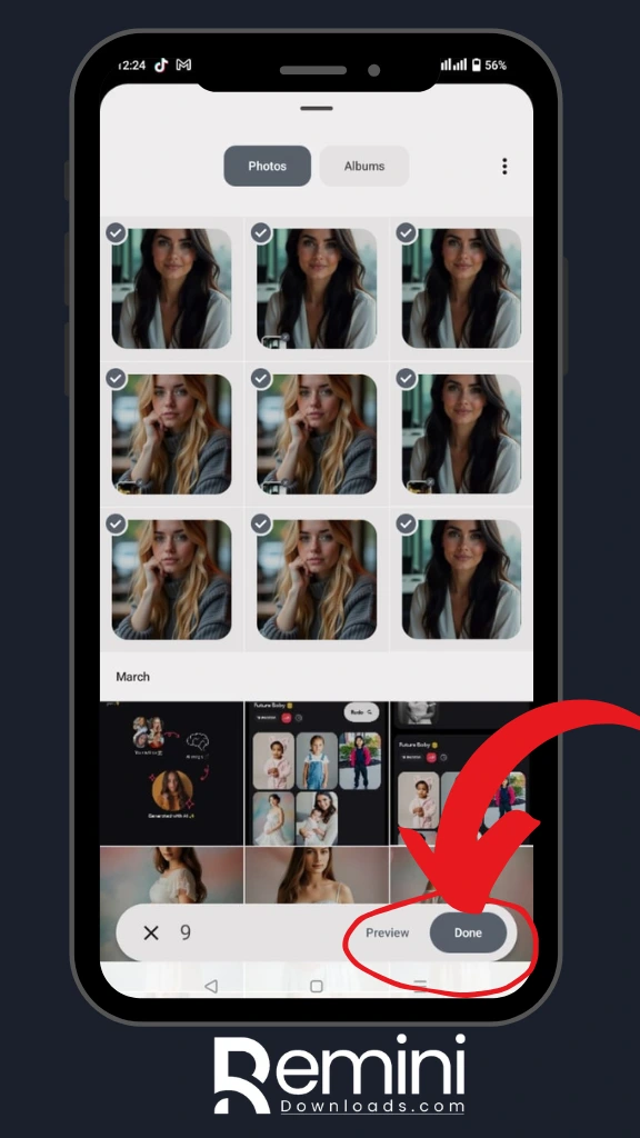 Remini AI baby filter