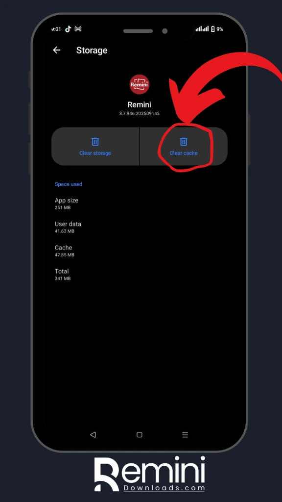 Remini App is Not Working? Here’s How to Fix It Instantly! 4 Remini APK cache cleared