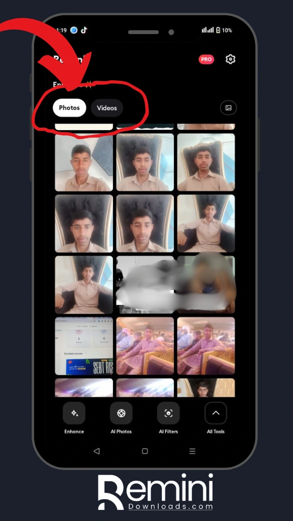 Remini vs VN: Which App is Best for Editing? 5 User procedure of Remini - Step two