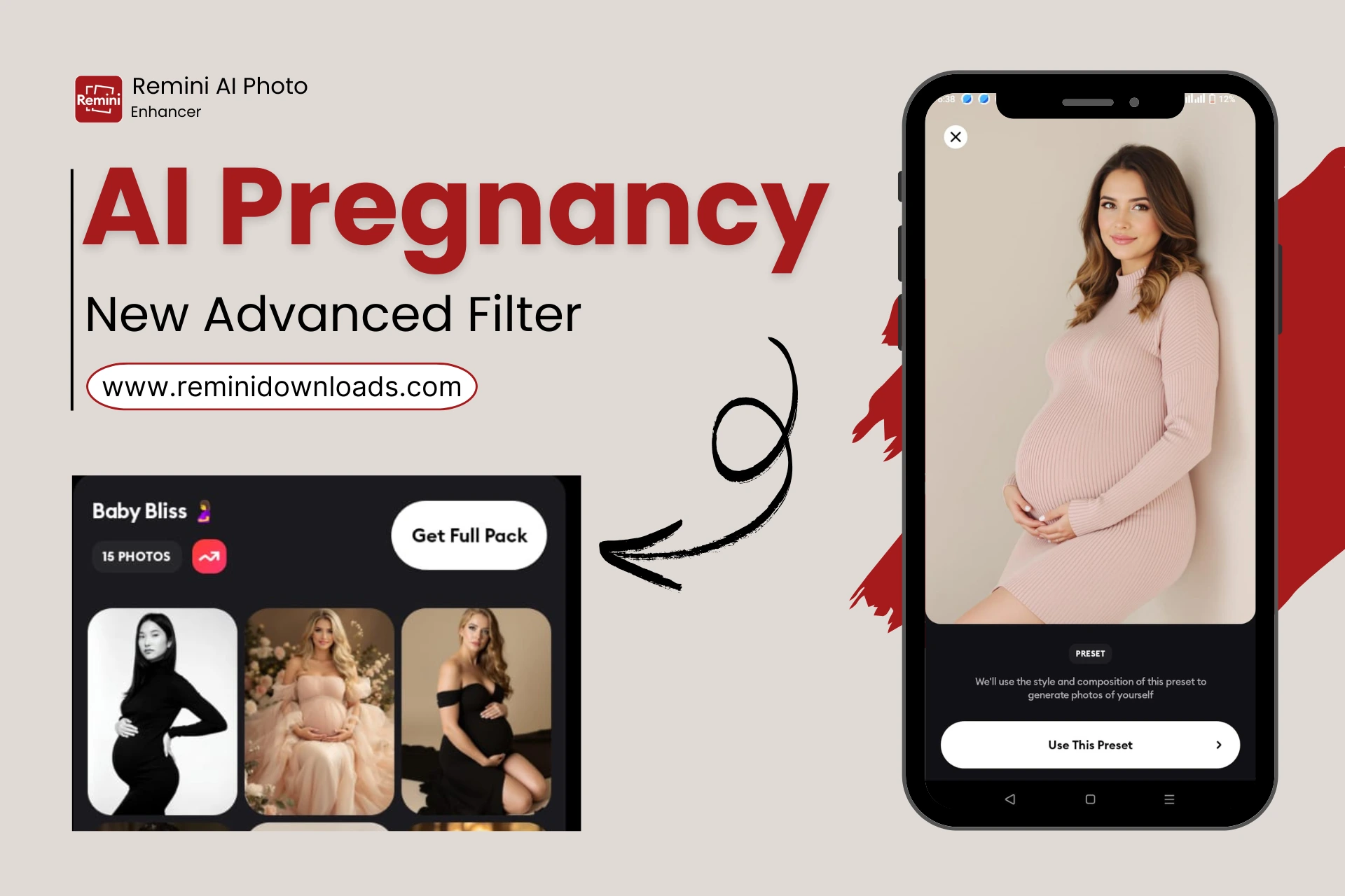 Remini AI Pregnancy filter